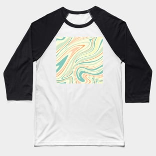 Groovy Swirling Liquid Pattern - Pastel Combo Baseball T-Shirt